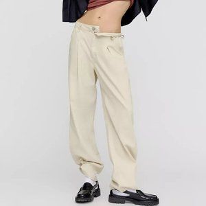 Anthropologie Unpublished Pleated Wide-Leg Trousers size 32 NEW